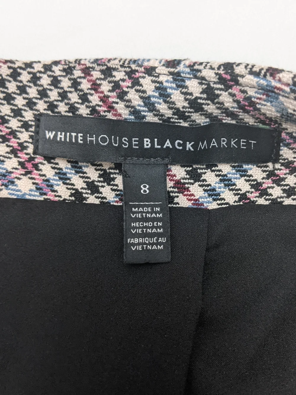 Like New White House Black Market Brown Plaid Mini Skirt with Zip Detail Size 8